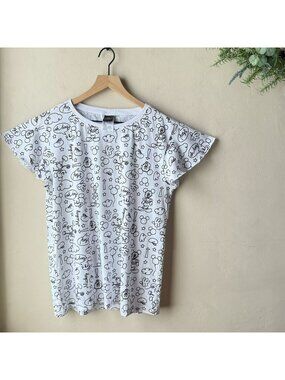 Disney Mickey Mouse White Doodle Shirt